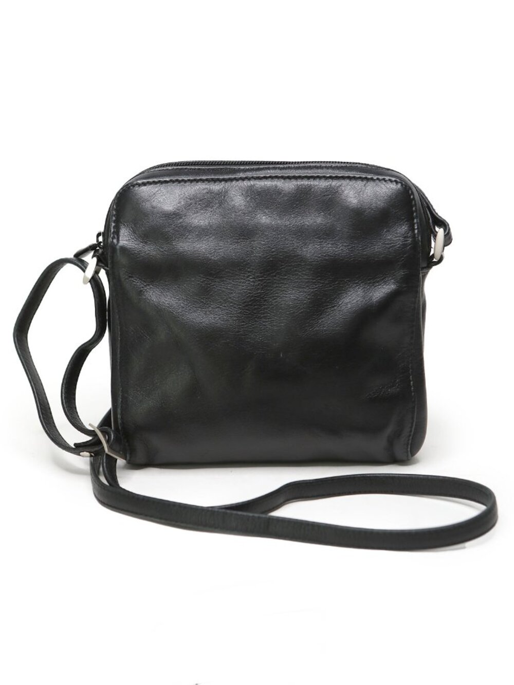 Derek Alexander Black Leather Crossbody Bag Shoulder Purse Everyday Travel